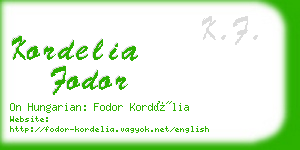 kordelia fodor business card